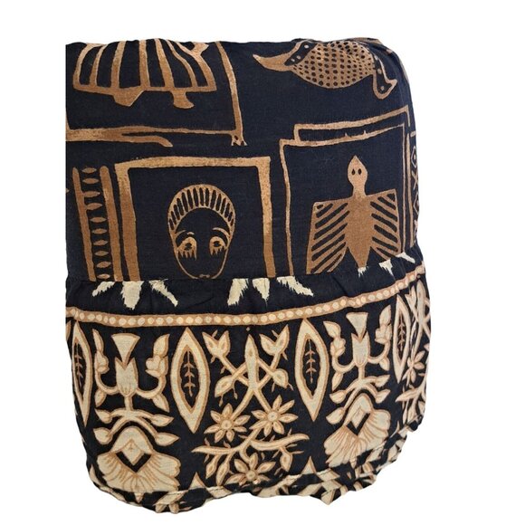 Boho Ethnic Animal Print Maxi Flowy Lightweight Skirt (Flaw) Festival Cultural - Picture 7 of 12